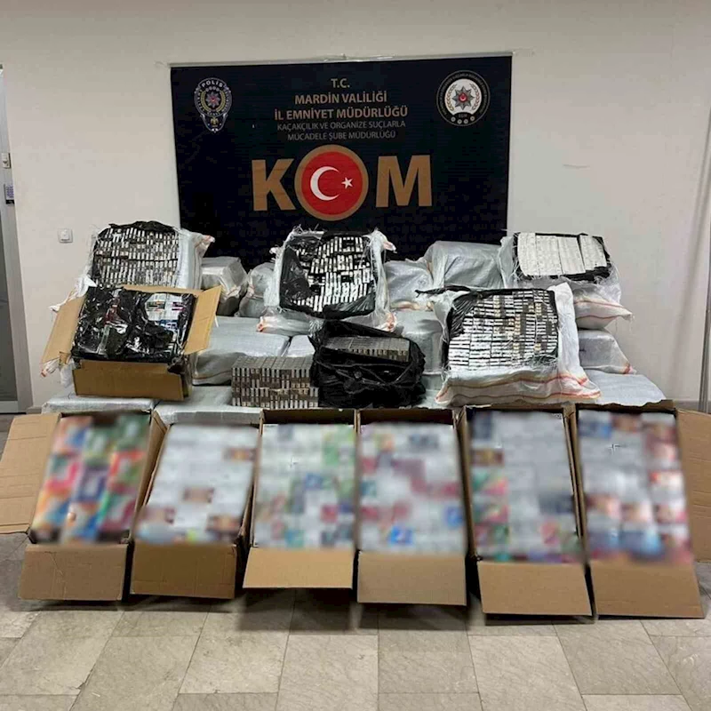 Mardin’de 51 bin paket kaçak sigara ve 2 bin elektronik nargile ele geçirildi
