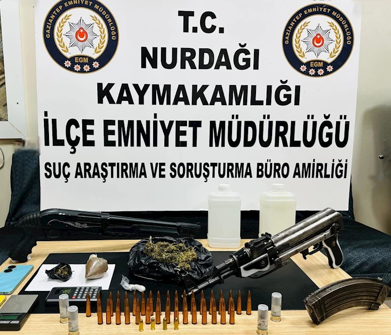 Gaziantep’te silah ve uyuşturucu operasyonu: 1 gözaltı
